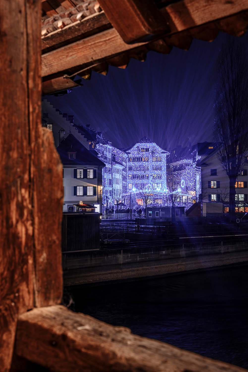 Lilu Lichtfestival Luzern | Lichtinstallation Mühleplatz
