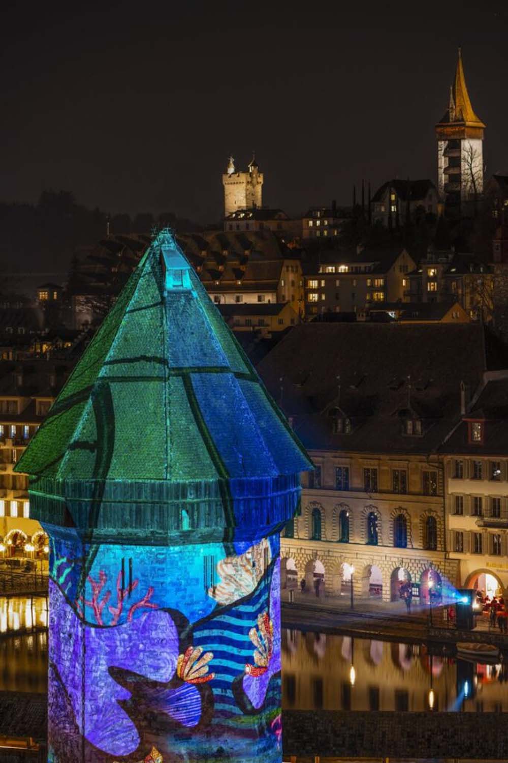 Lilu Lichtfestival Luzern | Wasserturm | Museggmauer